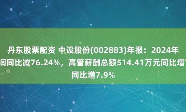 丹东股票配资 中设股份(002883)年报：2024年净利润同比减76.24%，高管薪酬总额514.41万元同比增7.9%