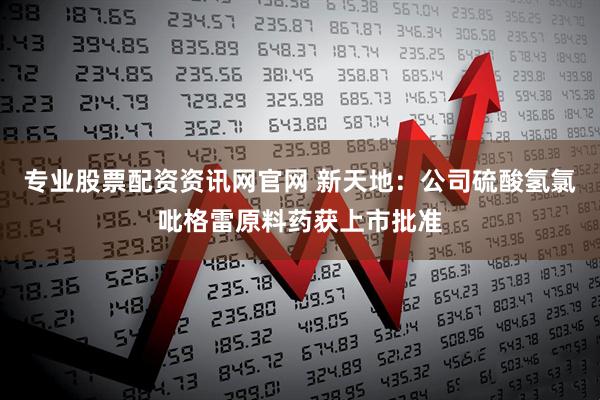 专业股票配资资讯网官网 新天地：公司硫酸氢氯吡格雷原料药获上市批准