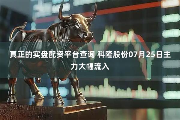 真正的实盘配资平台查询 科隆股份07月25日主力大幅流入