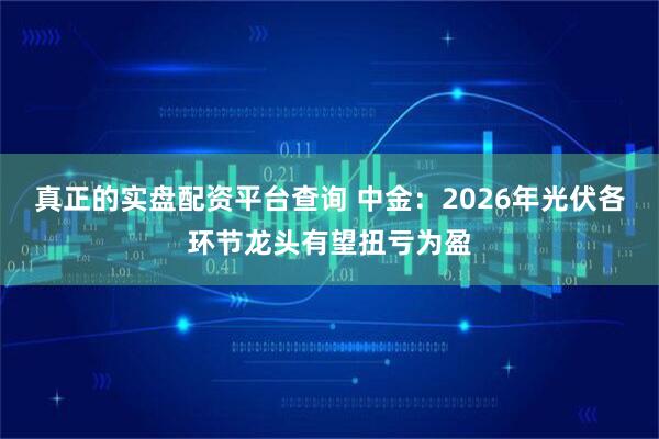 真正的实盘配资平台查询 中金：2026年光伏各环节龙头有望扭亏为盈