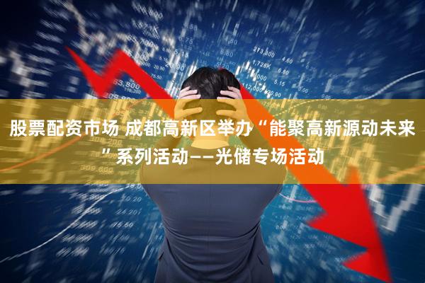 股票配资市场 成都高新区举办“能聚高新源动未来”系列活动——光储专场活动